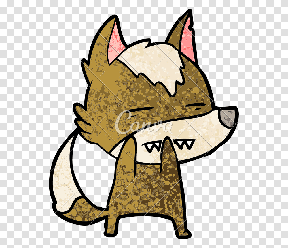 Cartoon Wolf Showing Teeth Vector Illustration Design, Animal, Mammal, Hat Transparent Png