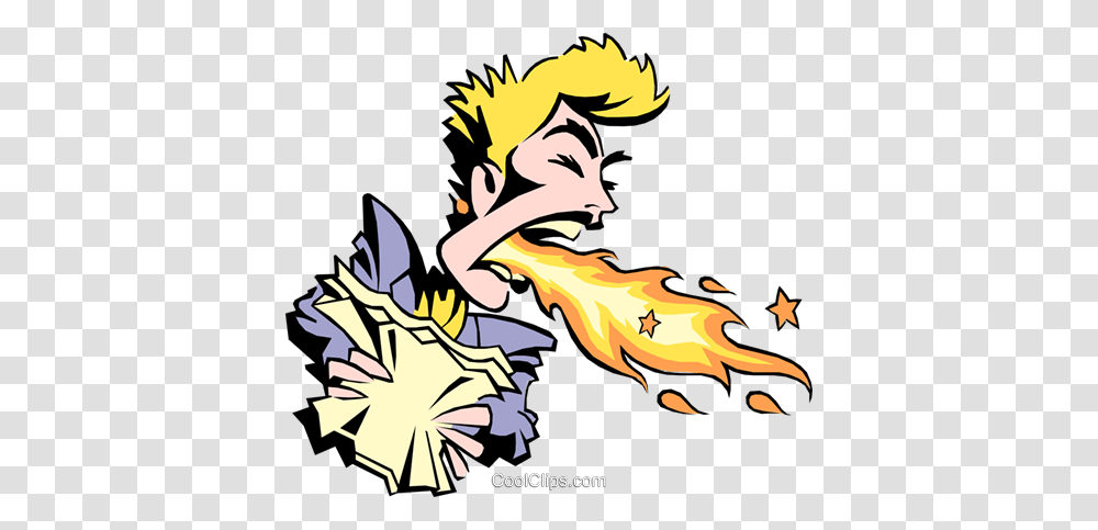 Cartoon Woman Breathing Fire Royalty Free Vector Clip Art, Dragon, Flame, Bird, Animal Transparent Png