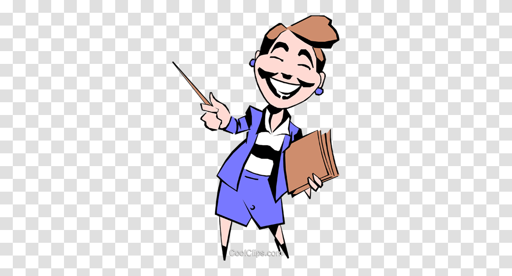 Cartoon Woman With Pointer Royalty Free Vector Clip Art, Performer, Magician Transparent Png