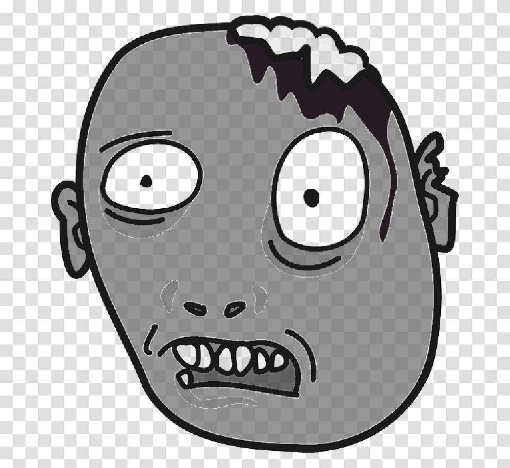 Cartoon Zombie Head Download Zombie Face Cartoon, Teeth, Mouth, Stencil, Smile Transparent Png