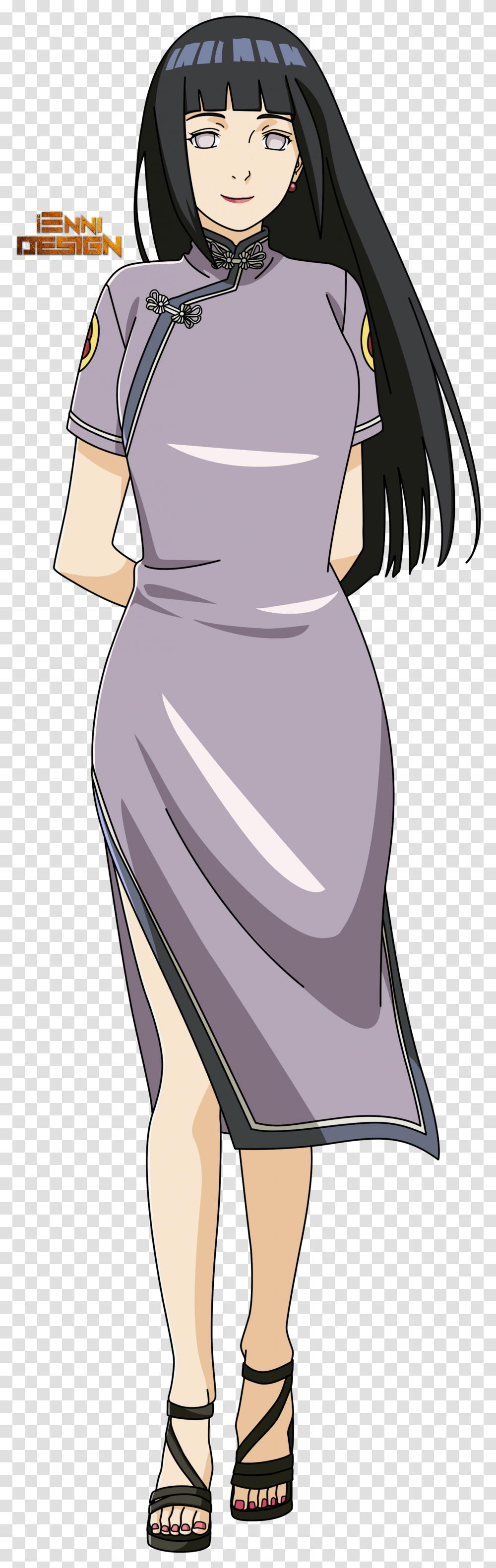 Cartoonblack Hairanimelong Hairfashion Cutsketchfictional Hinata Hyuga, Dress, Evening Dress, Robe Transparent Png