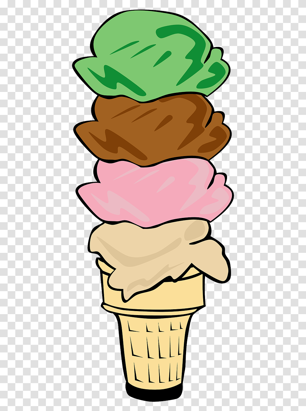 Cartoonclip Ice Cream Cone Clip Art, Hand, Food, Sweets, Confectionery Transparent Png