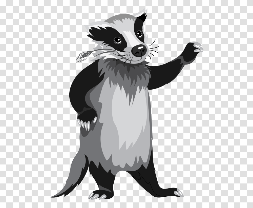 Cartoonstriped Character Badger, Animal, Bird, Raccoon, Mammal Transparent Png