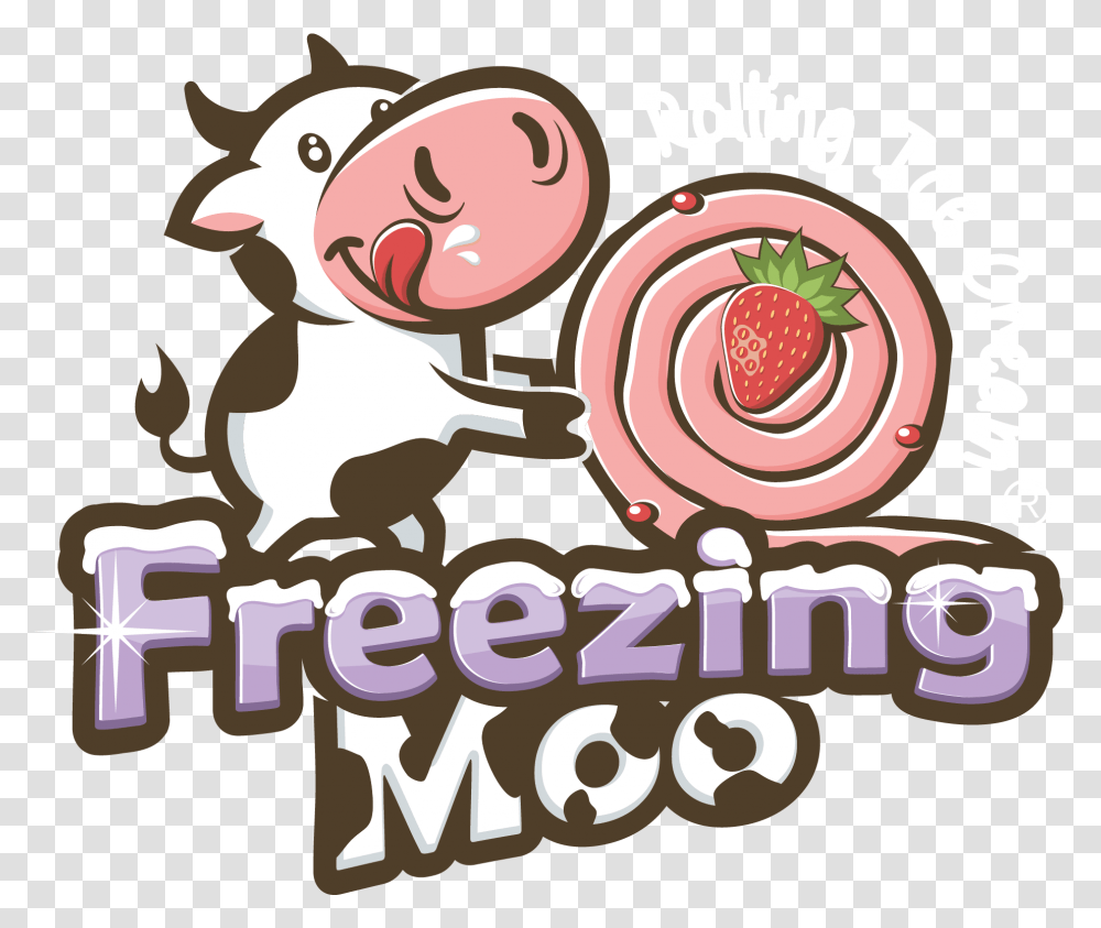 Cartoontextclip Freezing Moo Ice Cream, Food, Dessert, Icing, Cake Transparent Png