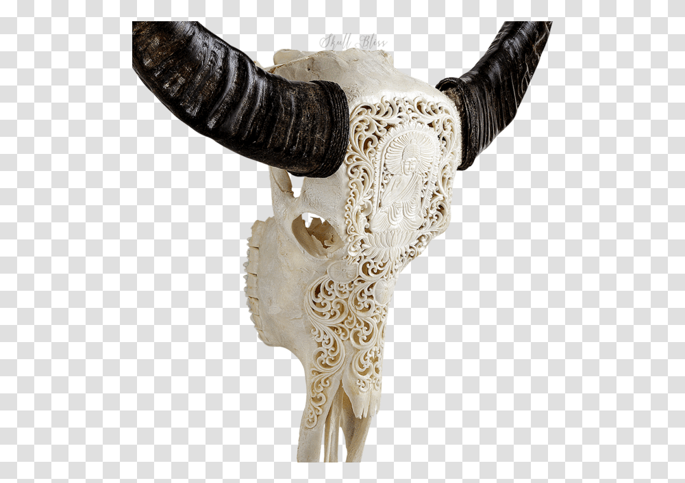 Carved Buffalo Skull Horn, Ivory, Cross, Hip, Animal Transparent Png