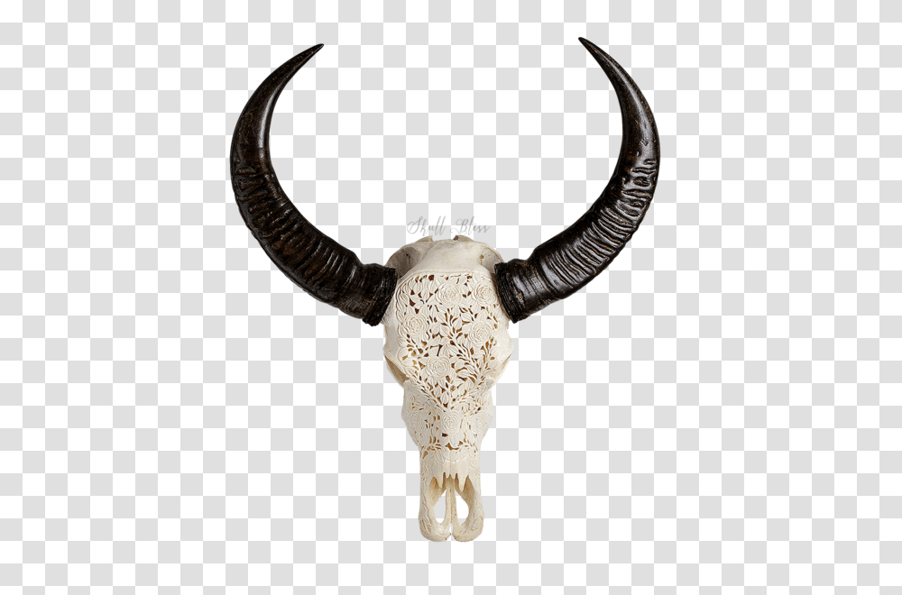 Carved Buffalo Skull, Mammal, Animal, Cross Transparent Png