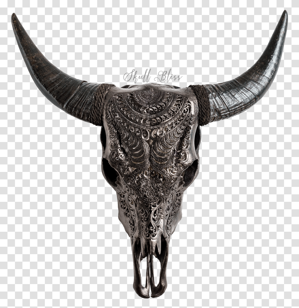 Carved Bull Skull, Mammal, Animal, Longhorn, Cattle Transparent Png