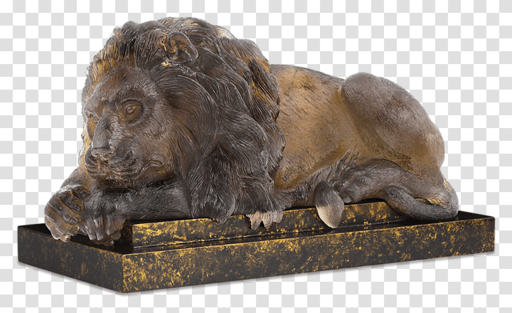 Carved Citrine Lion By Andreas Von Zadora Gerlof Bronze Sculpture, Animal, Ape, Wildlife, Mammal Transparent Png