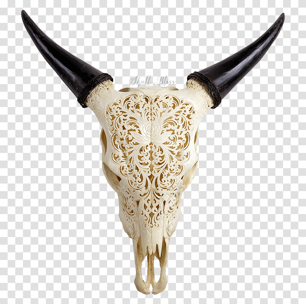 Carved Cow Skull Carved Real Cow Skull, Person, Human, Collar, Accessories Transparent Png