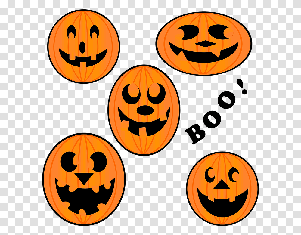 Carved Halloween Pumpkins Free Vector Graphic On Pixabay Calabazas Halloween Para Imprimir, Vegetable, Plant, Food, Poster Transparent Png