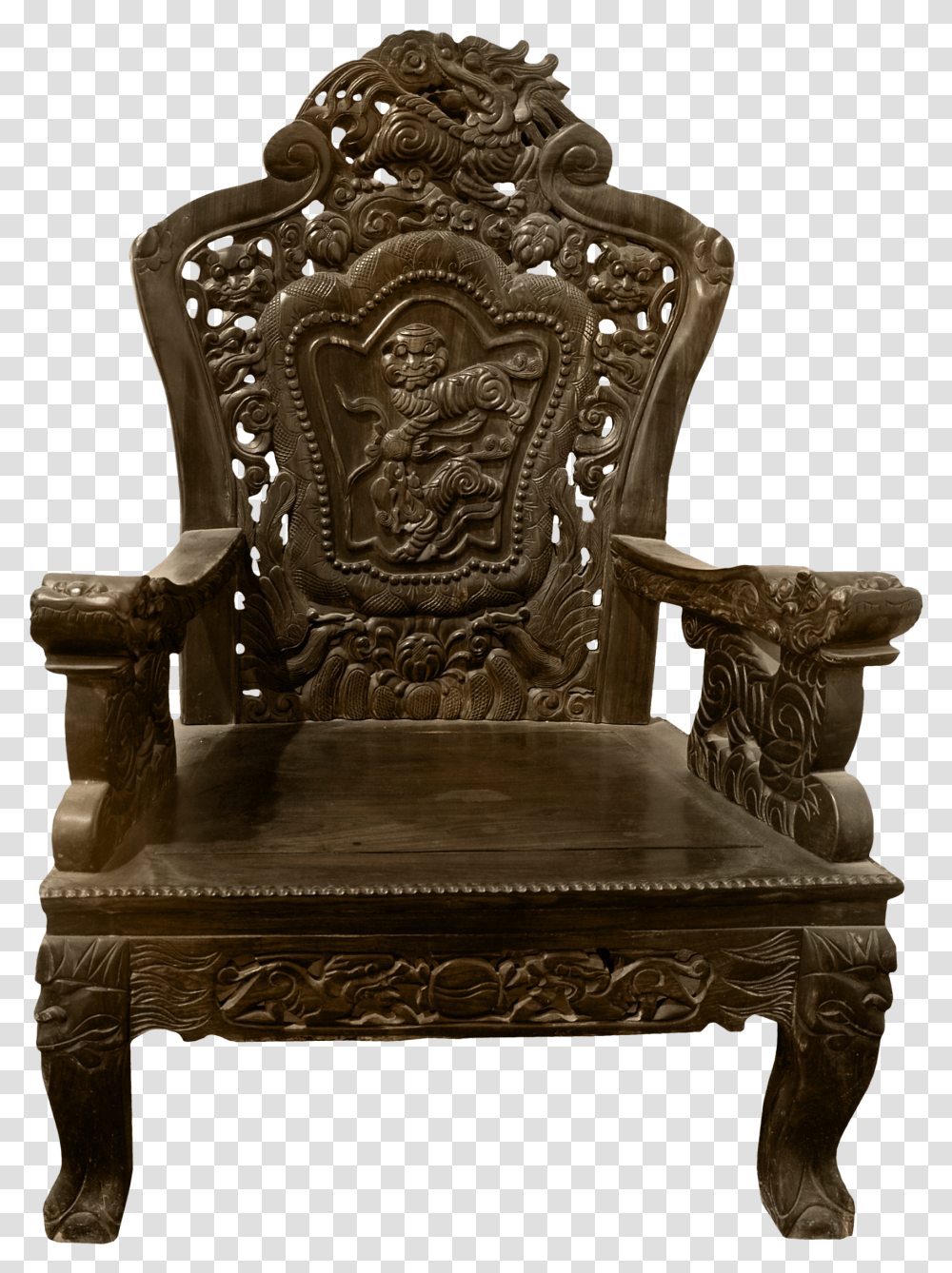 Carved Wooden Chair Picture, Furniture, Throne, Armchair Transparent Png