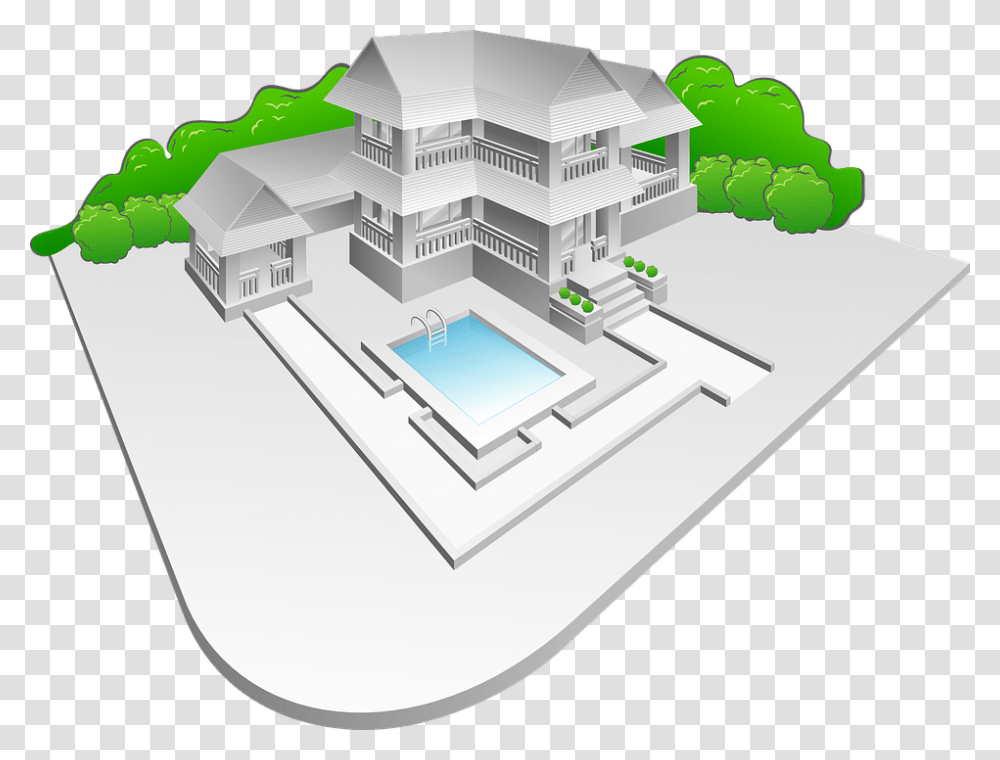 Casas Con Jardin Piscina Y Garaje, Building, Plan, Plot, Diagram Transparent Png