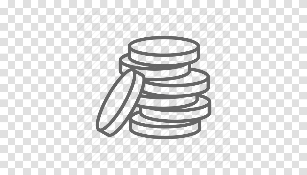Cash Coin Dollar Finance Line Money Stack Icon, Spiral, Coil, Mixer, Appliance Transparent Png