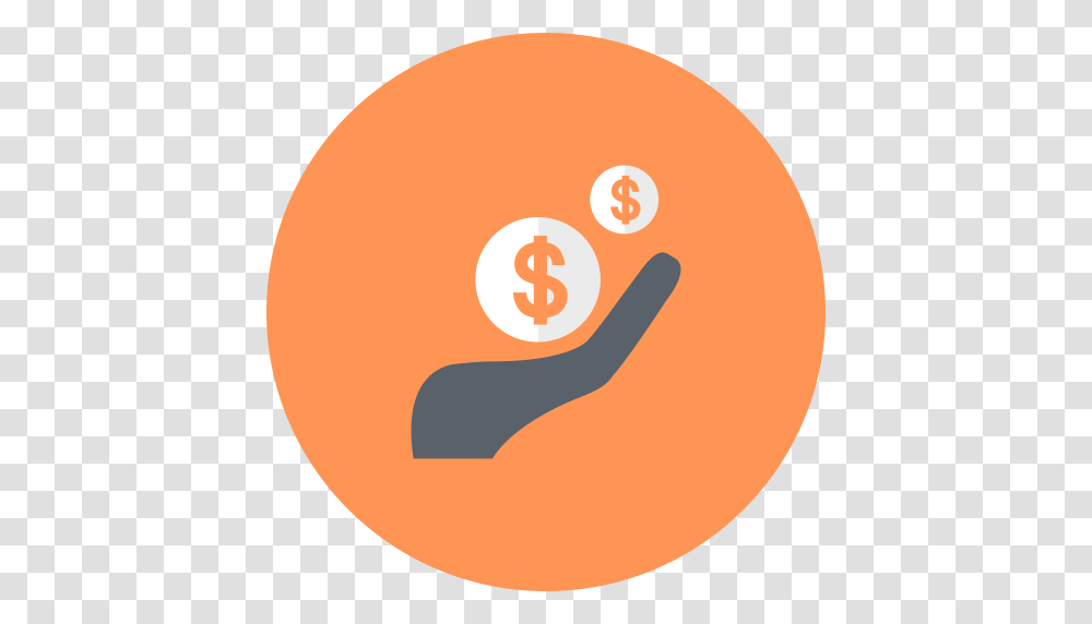 Cash Coins Hand Income Investment Money Revenue Icon, Food, Heel Transparent Png