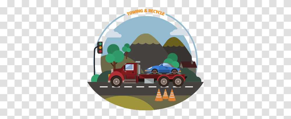 Cash For Junk Cars Towing And Recycling Banner Illustration, Truck, Vehicle, Transportation, Automobile Transparent Png