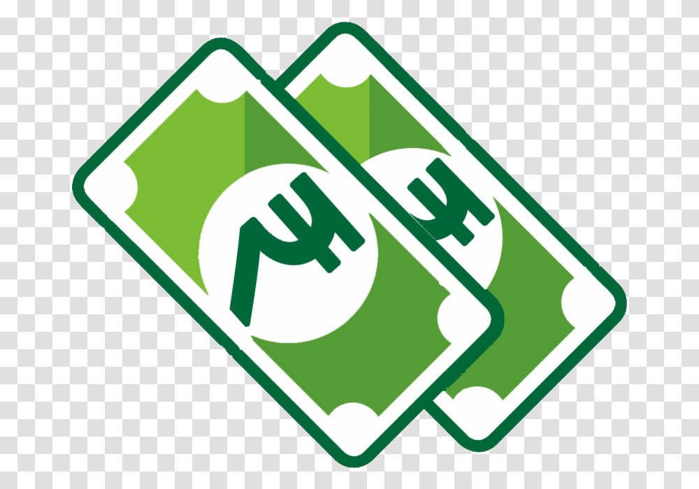Cash In Rupees Clipart, Green, Recycling Symbol, Sign, Hand Transparent Png