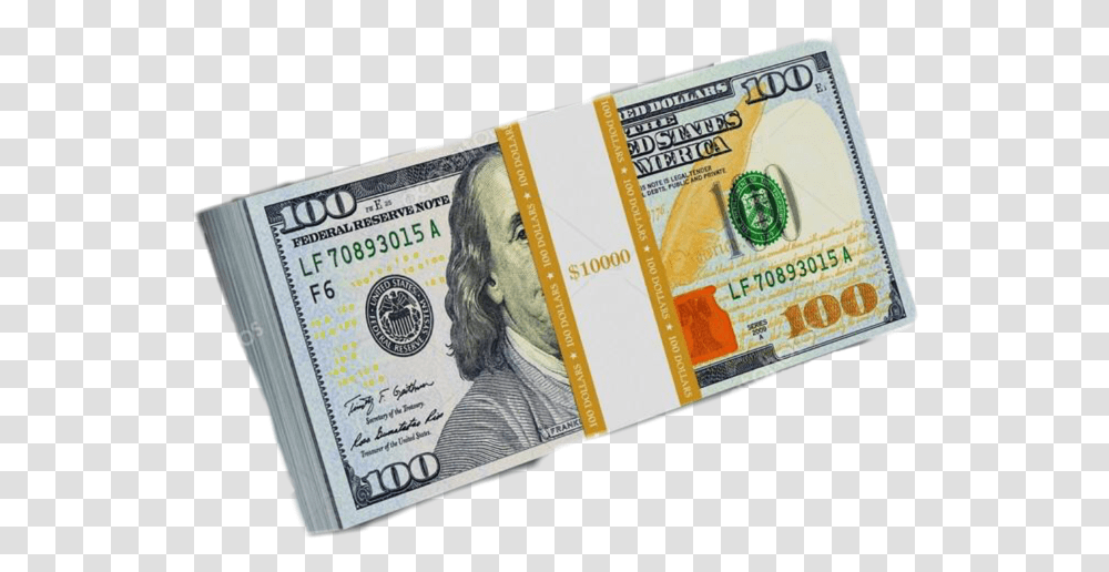 Cash Money Stack Bank Sticker By Gmstkz New 100 Dollar Bill, Passport, Id Cards, Document, Text Transparent Png