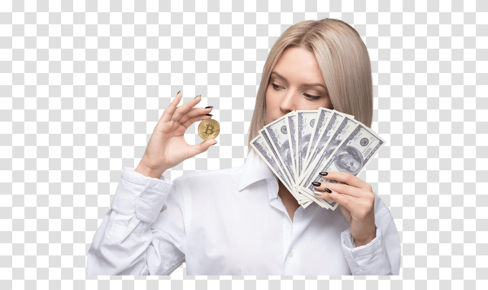 Cash, Person, Book, Money, Female Transparent Png