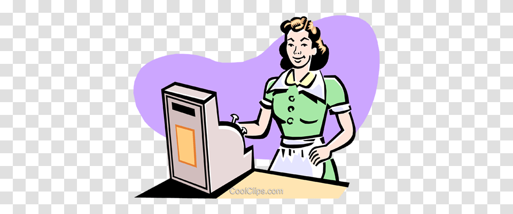 Cashier Royalty Free Vector Clip Art Illustration, Person, Human, Word, Worker Transparent Png