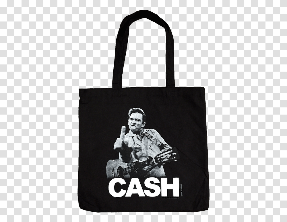 Cashtote Copy Johnny Cash Giving Finger T Shirt, Person, Human, Tote Bag, Leisure Activities Transparent Png