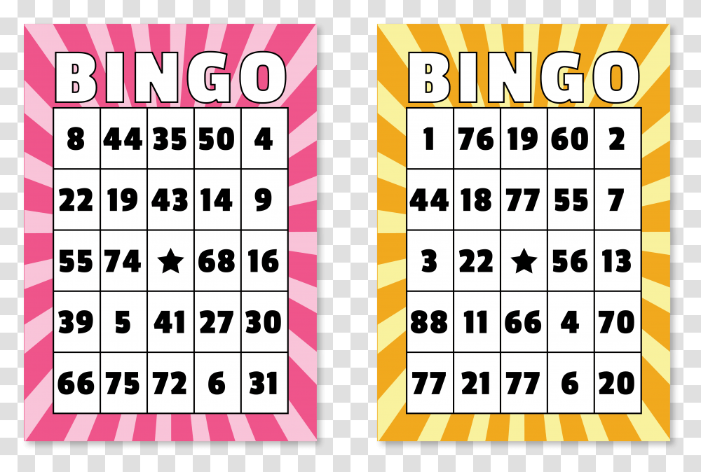 Casino Bingo Cards Bingo Cards, Number, Word Transparent Png