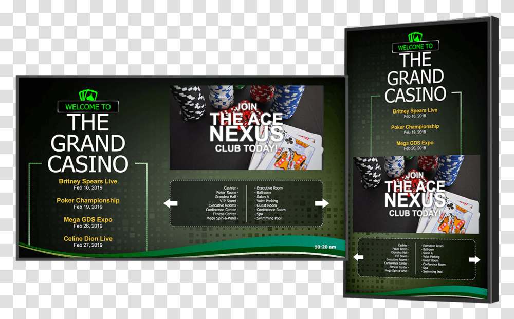 Casino Digital Signage Graphic Design, Poster, Advertisement, Flyer, Paper Transparent Png