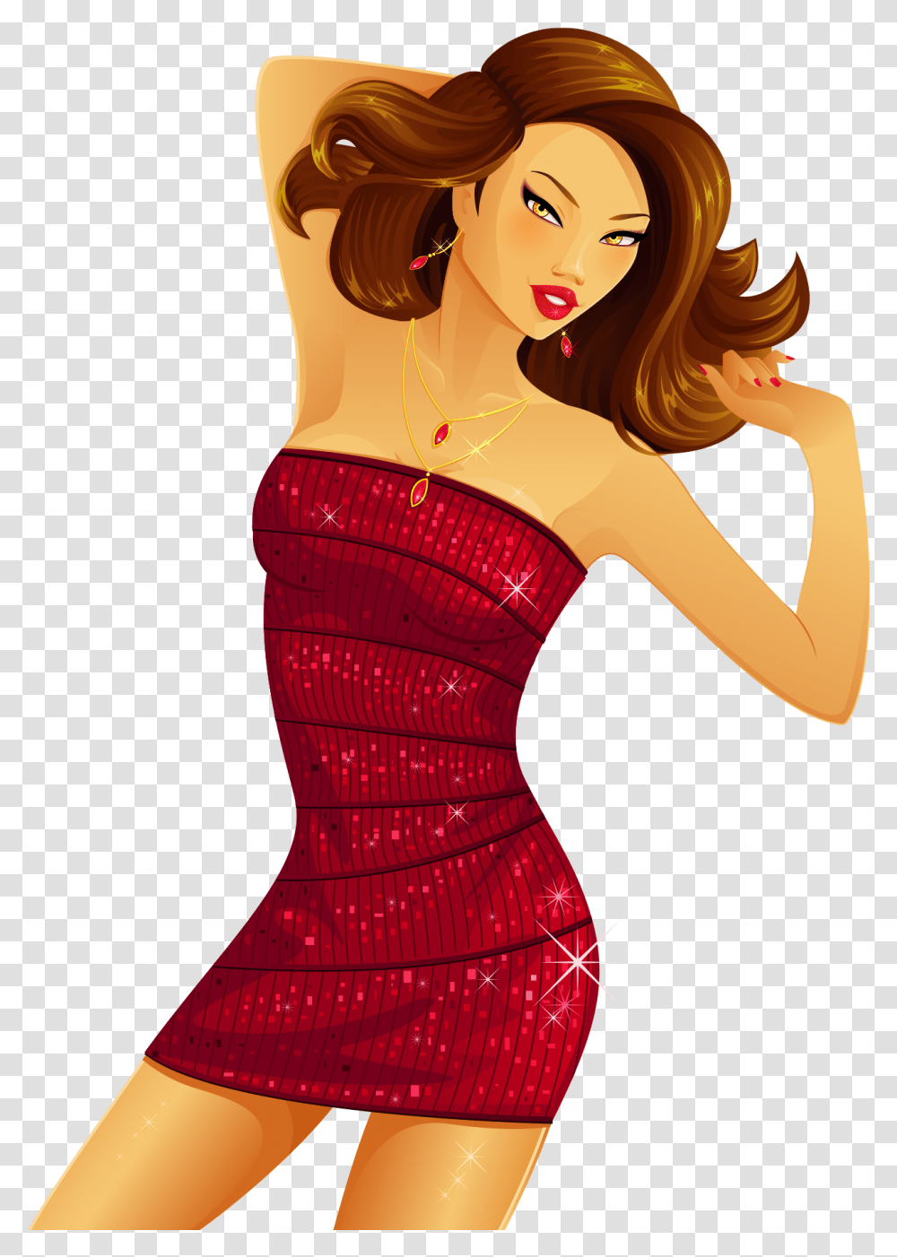 Casino Girl Illustration, Dress, Apparel, Dance Pose Transparent Png