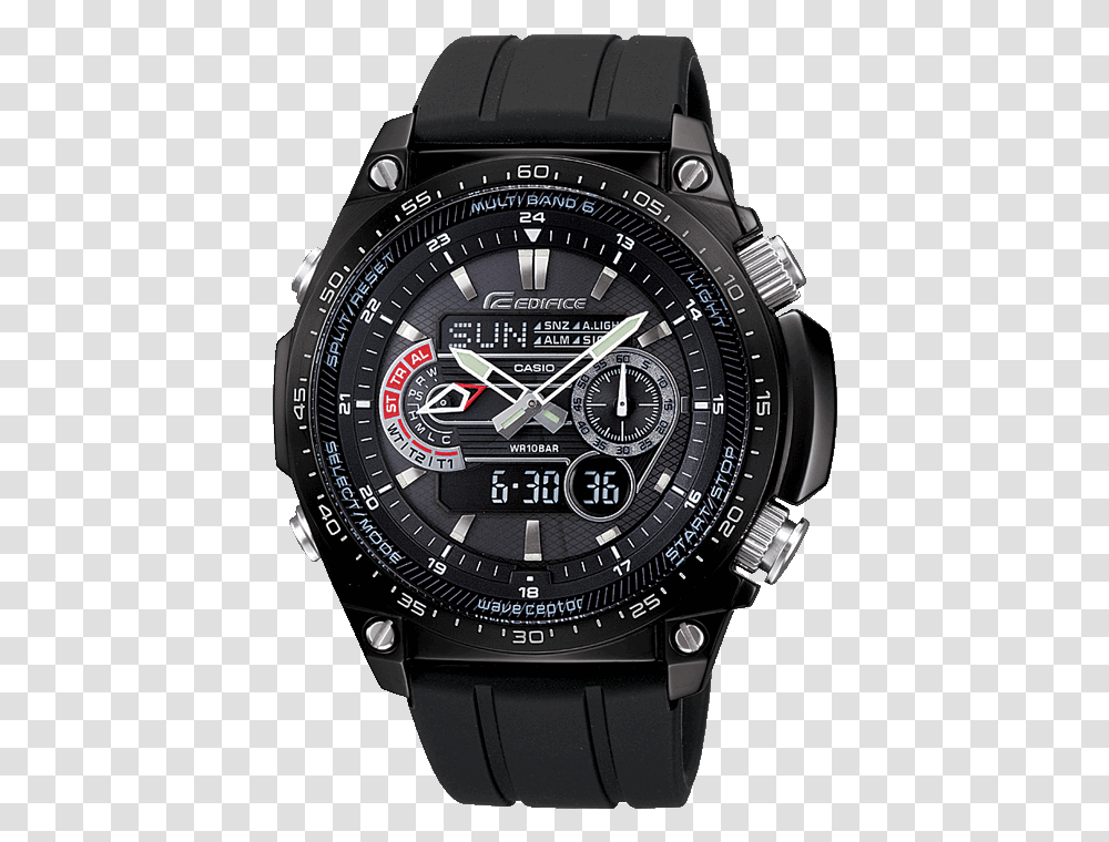 Casio Radio Control Solar, Wristwatch, Digital Watch Transparent Png