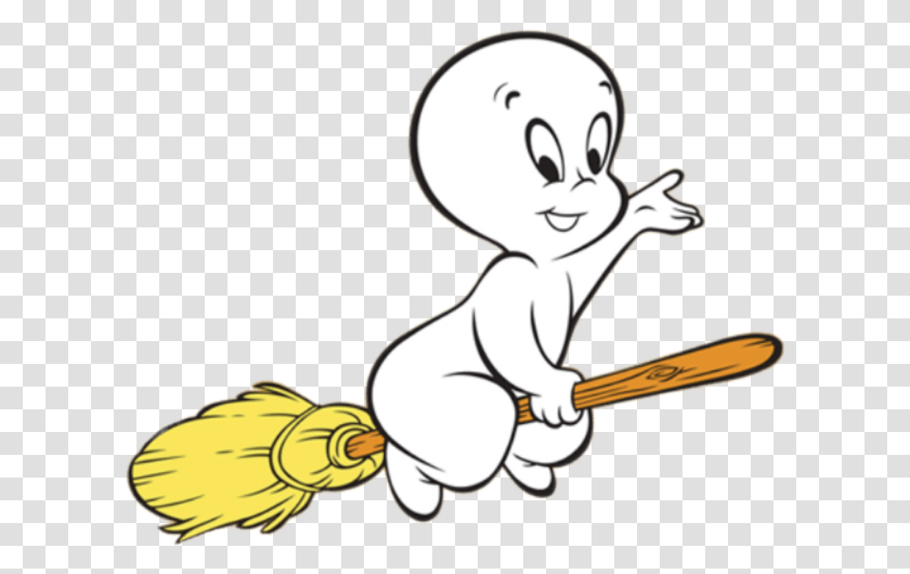 Casper Flying On A Broom Casper The Friendly Ghost Clipart, Cupid, Hand, Kneeling Transparent Png