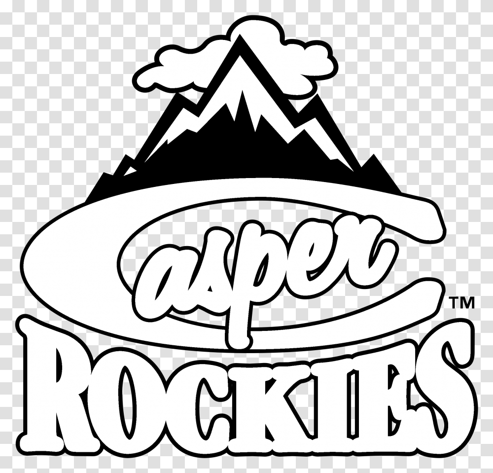 Casper Rockies Logo Black And White Casper Rockies, Label, Trademark Transparent Png