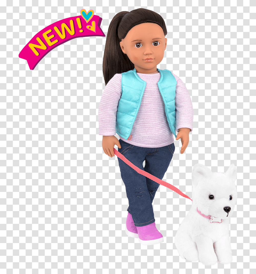 Cassie And Samoyed 18 Inch Doll And Pet Our Generation Doll With Dog, Toy, Person, Human, Canine Transparent Png