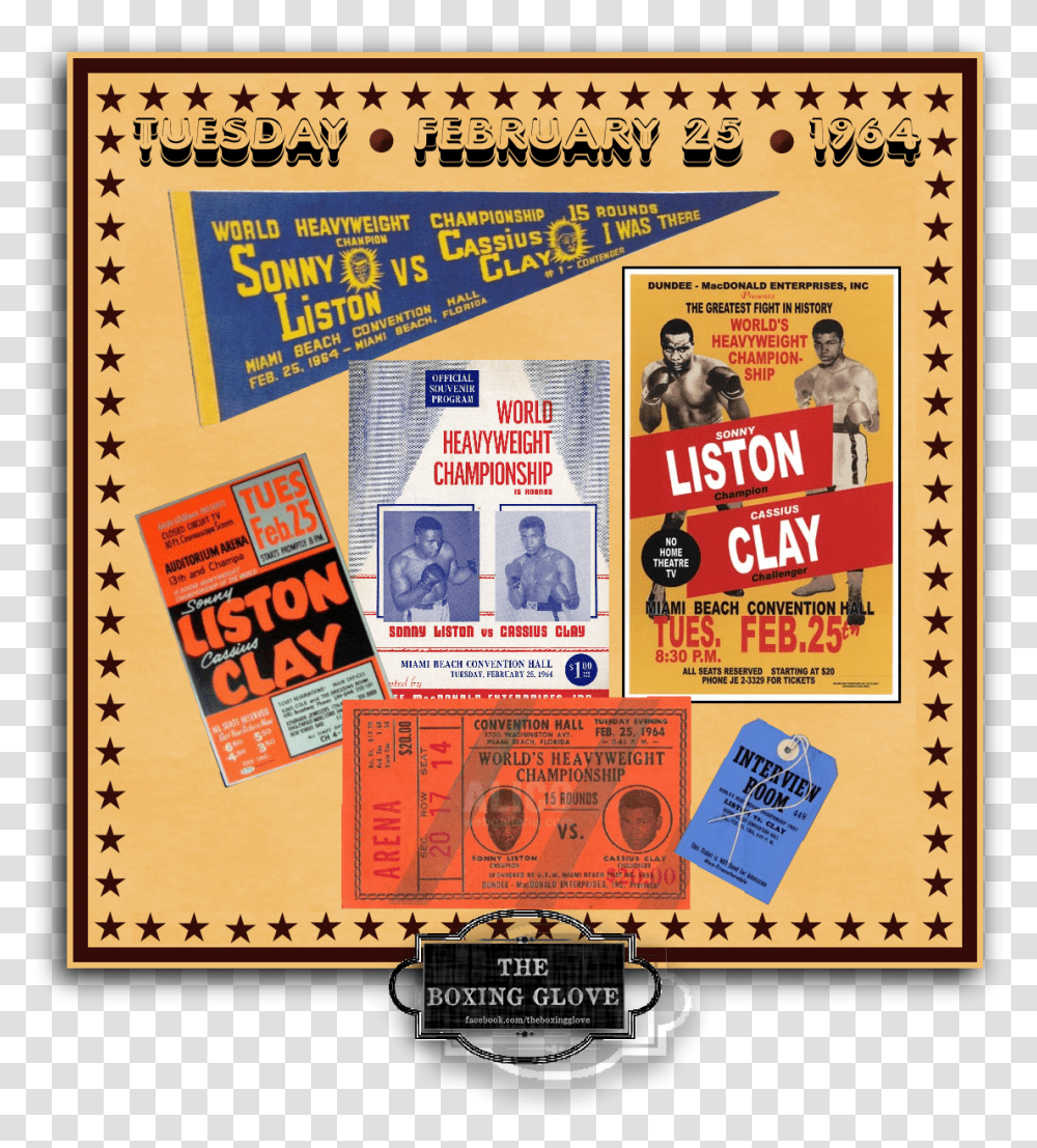 Cassius Clay Vs Sonny Liston, Advertisement, Poster, Flyer, Paper Transparent Png