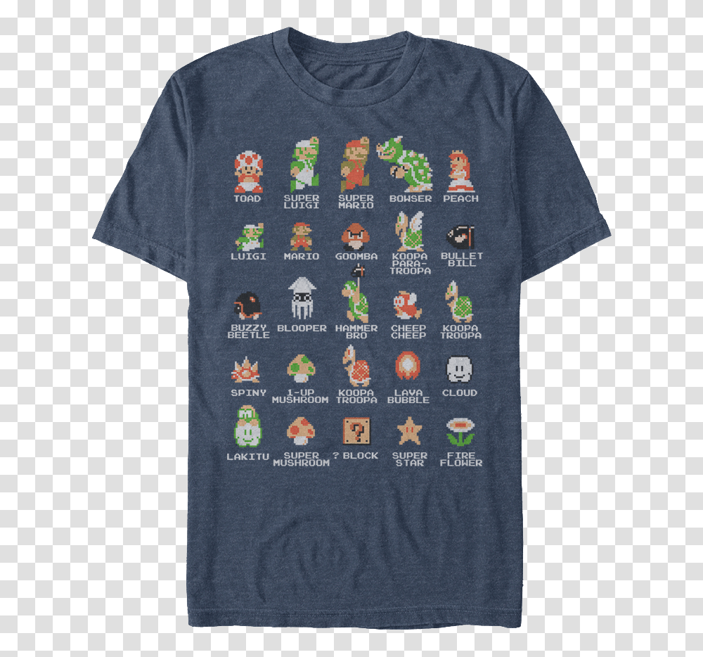 Cast Of Super Mario Bros Shirt Super Mario Characters T Shirt, Apparel, T-Shirt Transparent Png