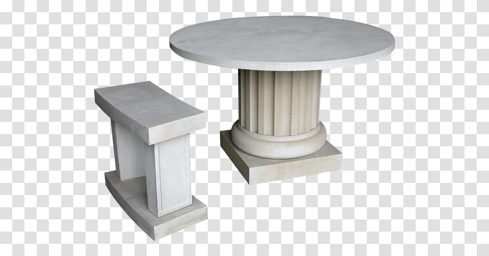 Cast Stone Table With Bench Ms Background Stone Table, Architecture, Building, Furniture, Tabletop Transparent Png