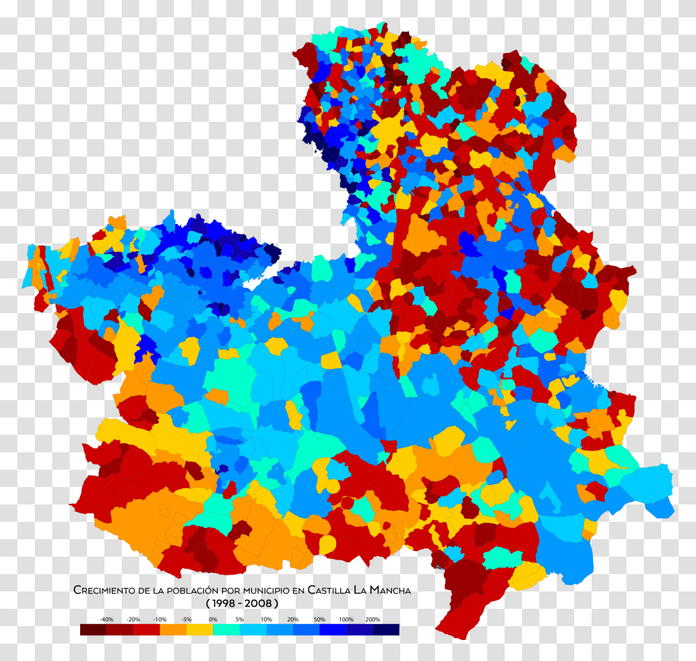 Castilla La Mancha Crecimiento 1998 2008 Poblacin Castilla La Mancha, Map, Diagram, Plot, Atlas Transparent Png