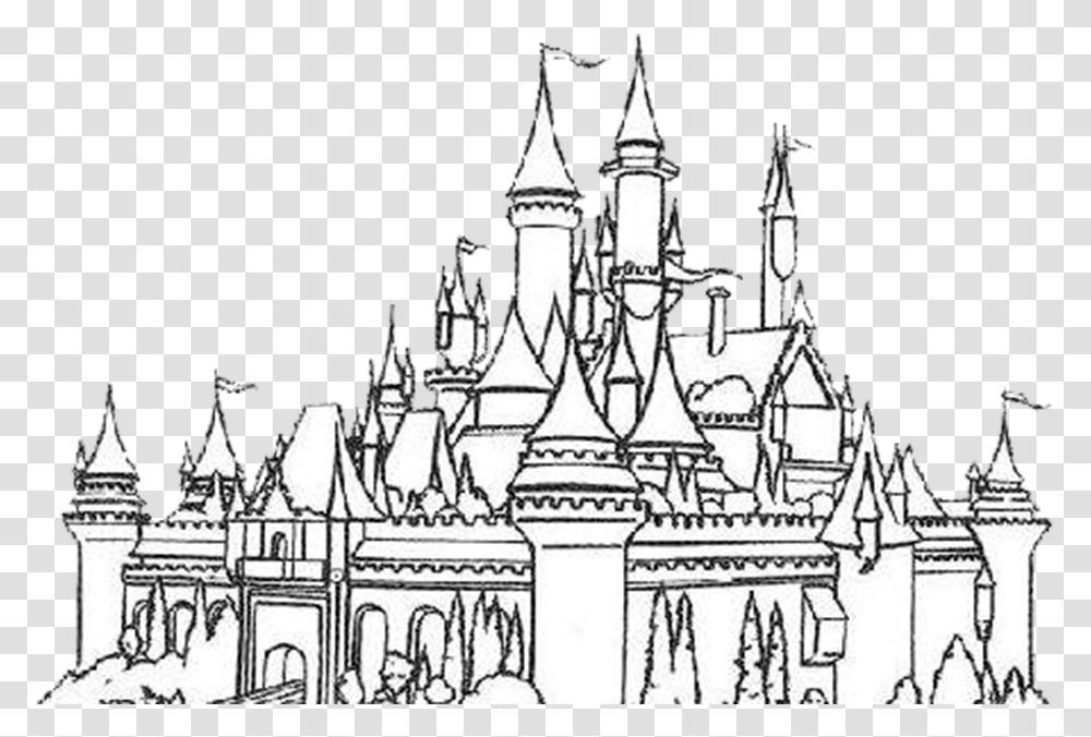 Castle Black And White, Architecture, Building, Drawing Transparent Png
