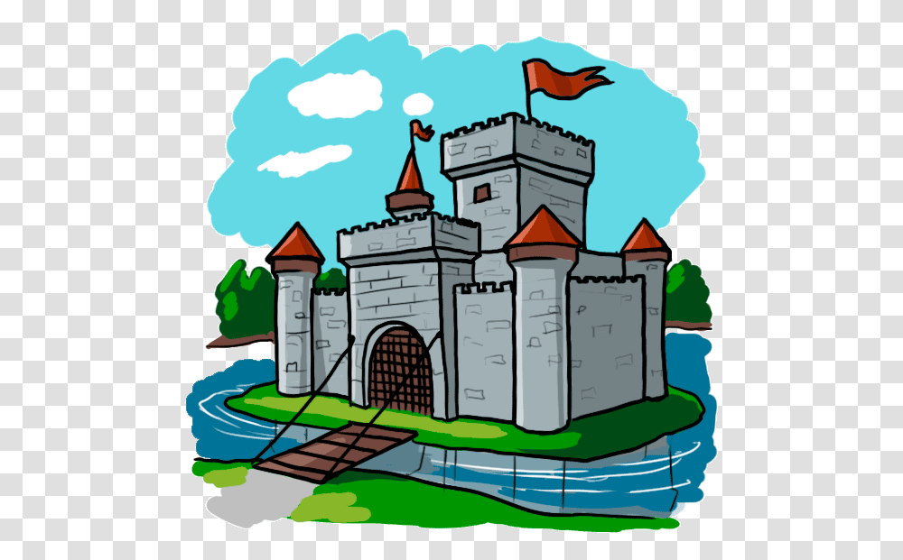 Castle Cartoon Medieval Times, Architecture, Building, Fort, Wristwatch Transparent Png