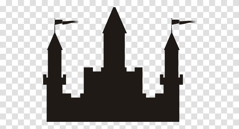 Castle Clipart Black And White, Cross, Silhouette Transparent Png