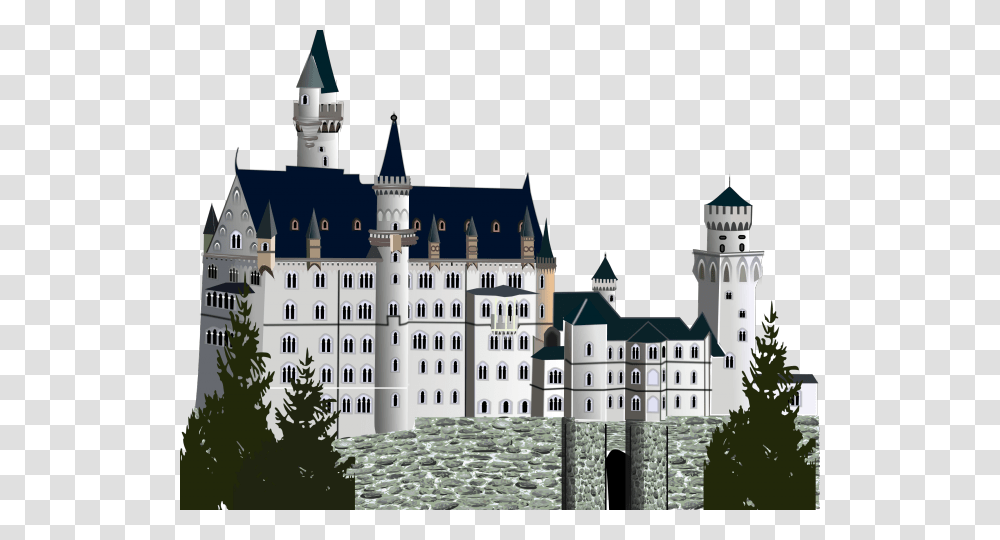 Castle Clipart Germany Cute Borders Vectors Animated Neuschwanstein Castle, Tree, Plant, Architecture, Building Transparent Png
