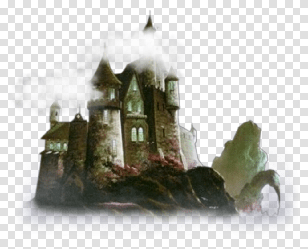 Castle Fantasy Fantasyart Myremix Terrieasterly Castle, Architecture, Building, Painting, Smoke Transparent Png
