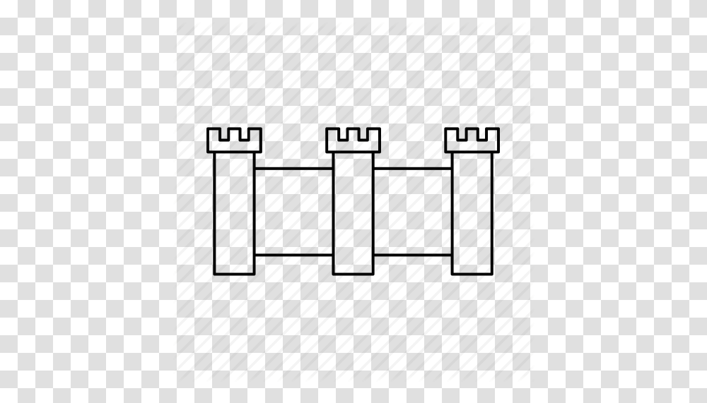 Castle Fortress Medieval Middle Ages Rampart Tower Wall Icon, Number, Plot Transparent Png