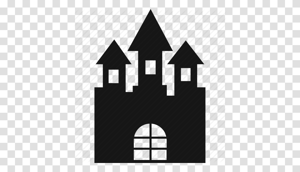 Castle Halloween Haunted Mansion Mansion Icon, Fence, Shooting Range, Silhouette, Stencil Transparent Png