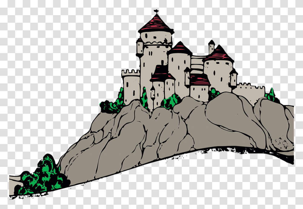 Castle Palace Fantasy Building Medieval King Cartoon Castle On A Hill, Architecture, Snowman, Winter, Outdoors Transparent Png