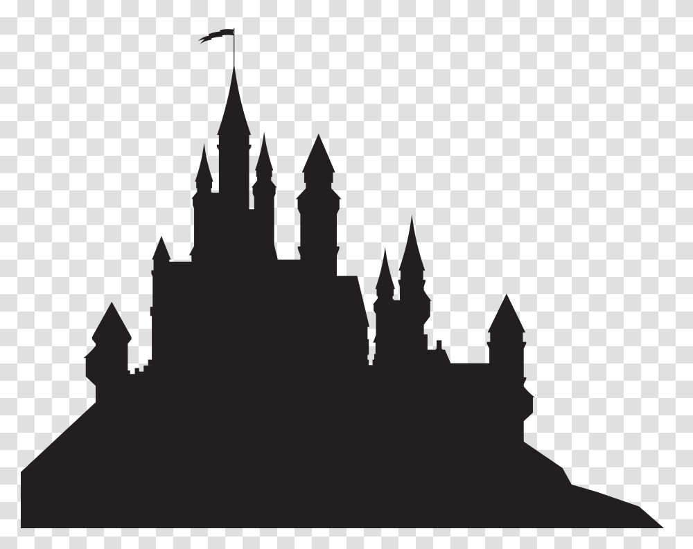 Castle Silhouette Clip, Cross, Stencil Transparent Png