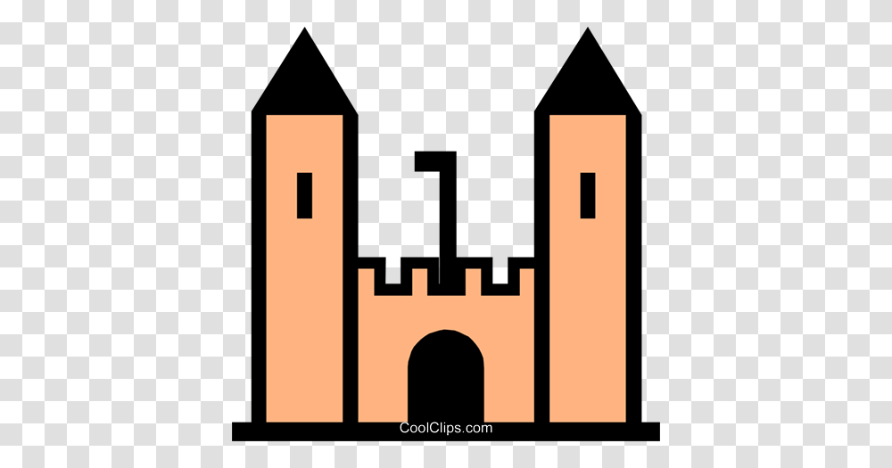 Castle Symbol Royalty Free Vector Clip Art Illustration, Architecture, Building, Tower Transparent Png