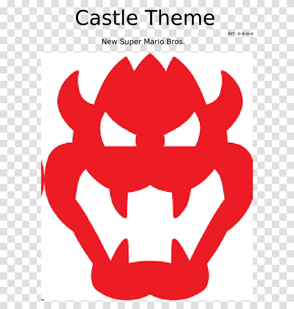 Castle Theme Sheet Music For Organ Strings Cello Bowser Logo, Hand, Trademark, Emblem Transparent Png