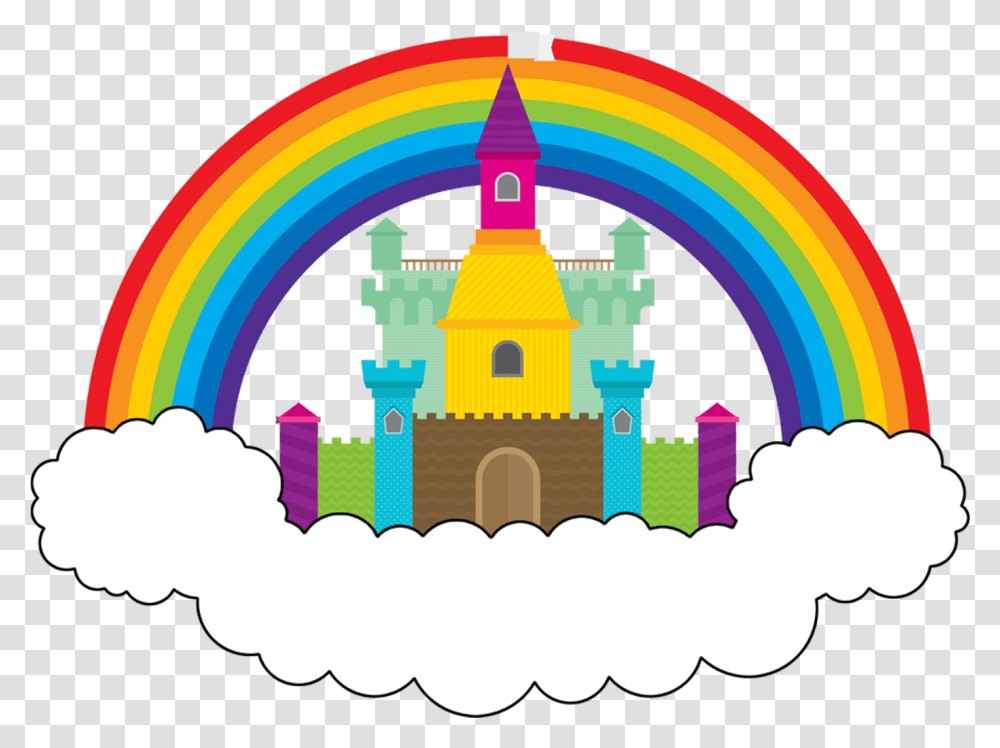 Castle With Rainbow Background, Pattern, Architecture Transparent Png