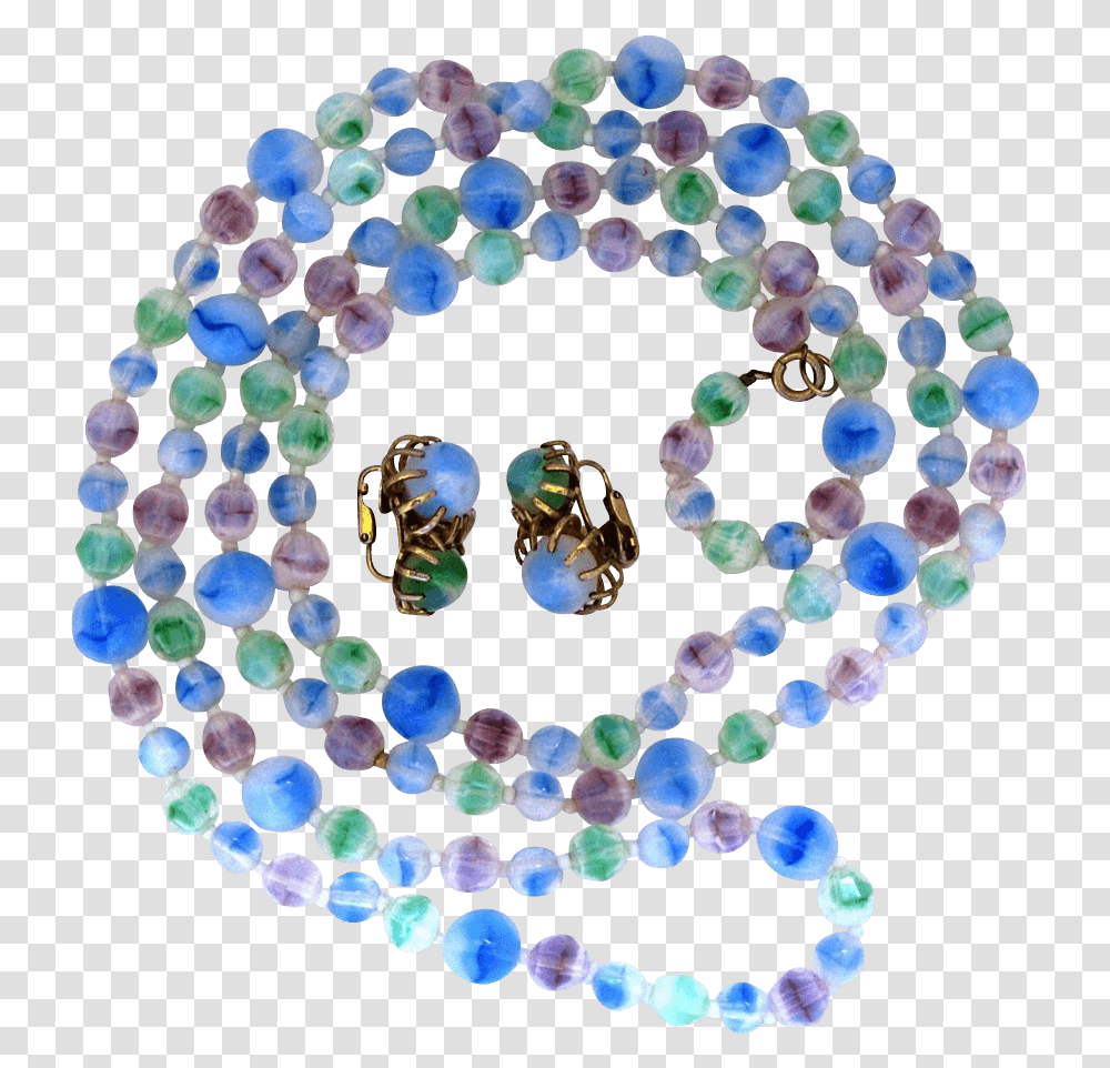 Castlecliff Blue And Green Art Bead Rope Necklace And Cassette Sram Xg, Accessories, Accessory, Jewelry, Bead Necklace Transparent Png
