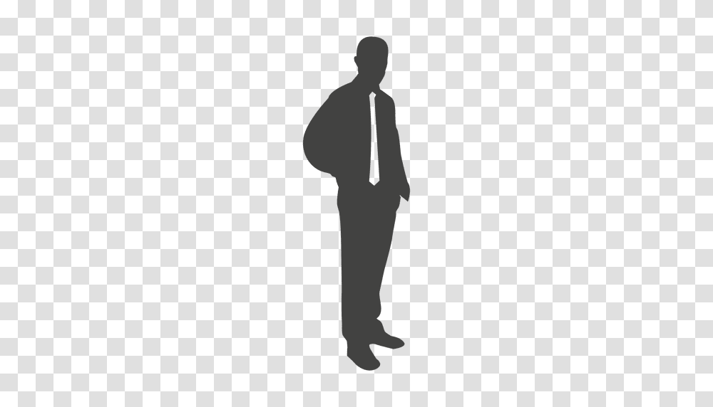 Casual Standing Businessman Silhouette, Person, Pedestrian, Walking, People Transparent Png