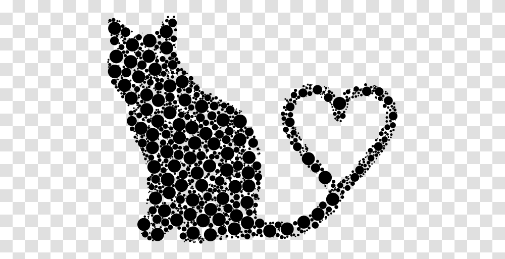 Cat 2 Silhouette Heart Tail Circles Happy 60th Birthday With Cat, Gray, World Of Warcraft Transparent Png